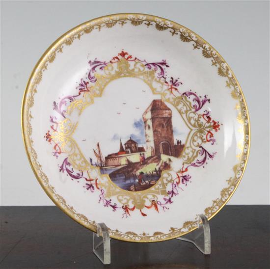 A Meissen saucer, c.1730, diameter 13cm